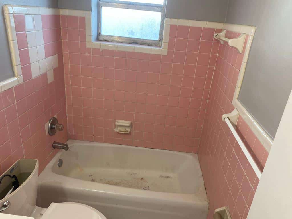 pink tile before